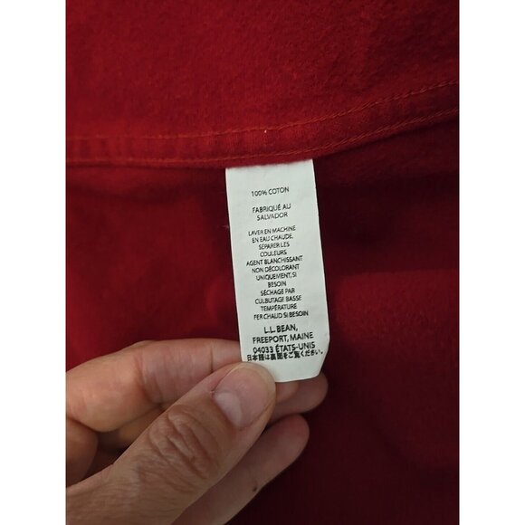 VTG LL Bean Men's Large (Tall) Shirt Jacket Heavy Duty Button Down Pocket RED - Picture 9 of 16